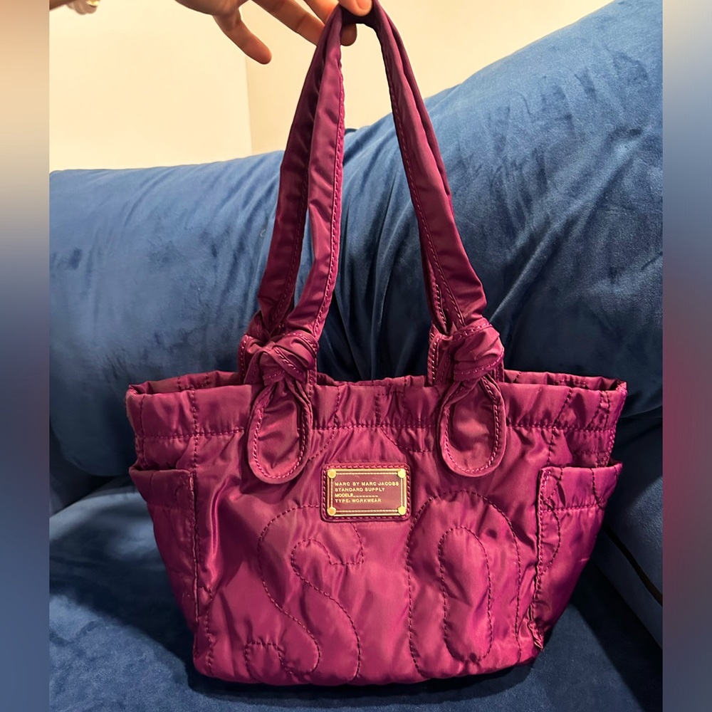 Marc Jacob’s Purple Amethyst Small Tote Nylon Shoulder Bag
